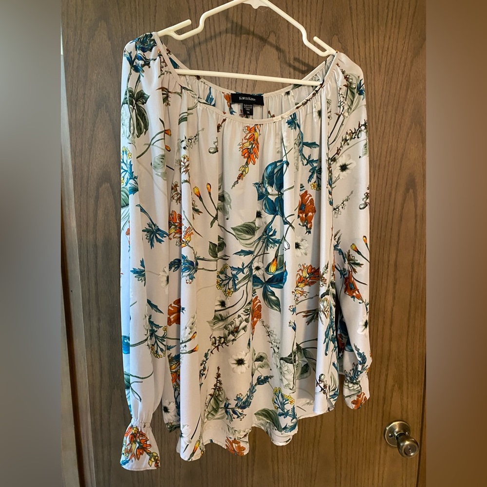 Karen Kane Long Sleeve Floral Blouse Size 1x